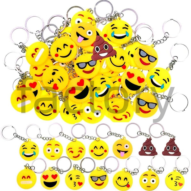 Emoji Mini Camera Hamburger Cute Dinosaur Sneaker New Decorations Emotion Decorations Birthday Party Metal Keychain