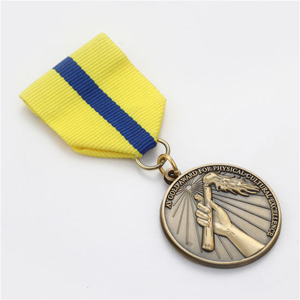 Custom Shape 3D Engraved Antique Brass Metal Sports Medal