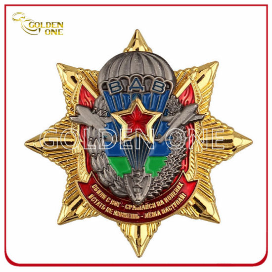 Personalized Two Tone Finish Soft Enamel Military Badge