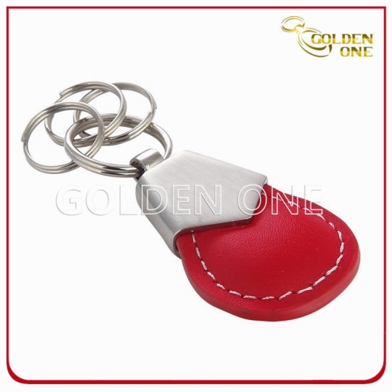 Good Quality Nickle Plating Leather Keychain