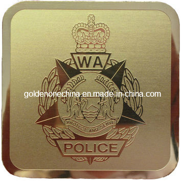 Gold Anodised Aluminium Custom Etched Metal Coaster