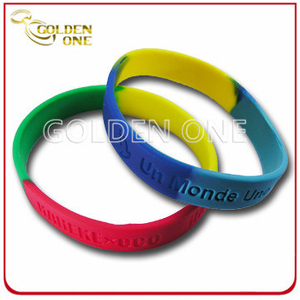 2015 Newest Style Colorful Customized Deep Stamped Silicone Wristband