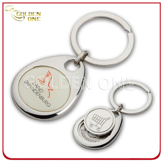 Personalized Soft Enamel Shopping Trolley Coin Holder Metal Keyring