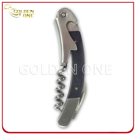 Fashion Wooden Double Hinged Corkscrew with Foil Cutter