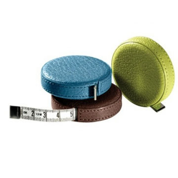 Promotion Gift Retractable PU Leather Square Measure Tape