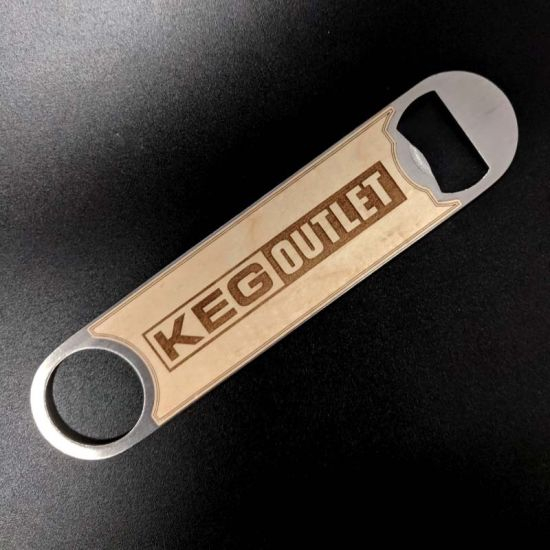 Personalized Engraved Stainless Steel Can Bottle Opener with Wooden Handle
