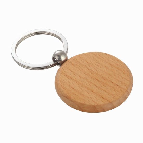 Custom Rectangular Silk Screen Printed Wooden Keychain