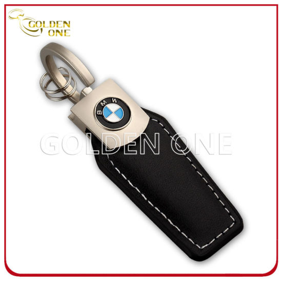Customized Design Soft Enamel Logo Leather Keyring