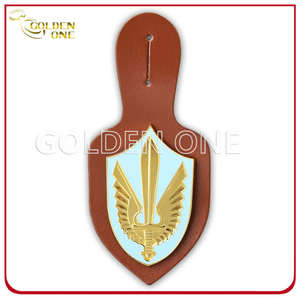 Custom Military Emblem Leather Badge Holder cheap Lapel Pins