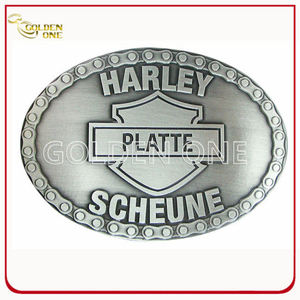 Fashion Design Embossed Metal Belt Buckle for Souvenir