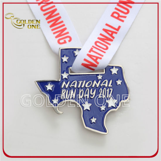 Custom Shiny Nickel Soft Enamel Metal Medal with Wine Corkscrew
