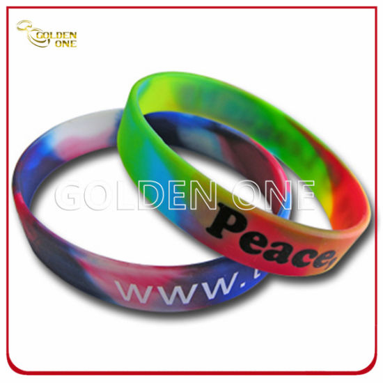 Custom Design Silk Screen Printed Rubber Wristband