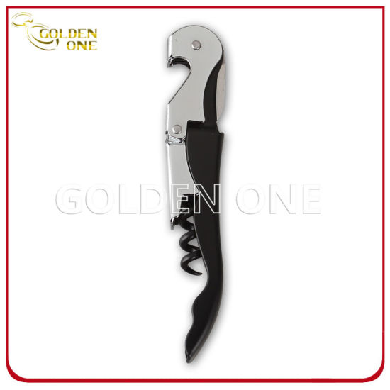 Wood Double Hinged Wine Corkscrew with Foil Cutter