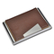 Superior Genuine Leather with Metal Business Card Case