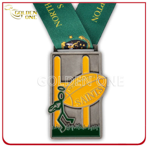 Custom Engraved Painted Logo American Football Game Medallion