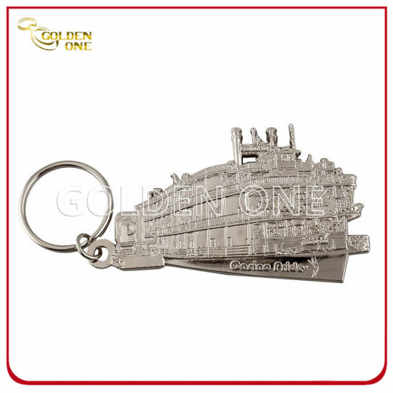 Loose Pulley Shiny Sliver Plated Metal Key Tag