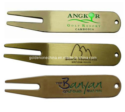Customized Brass Plated Metal Golf Divot Tool (GP01)