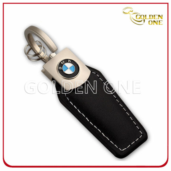 Good Quality Artificial Leather Key Tag with White Stitching