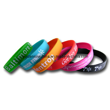 Promotion Gifts Cheap Price Logo Color Fill Rubber Bracelet