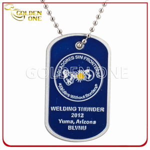 Customized Color Fill Stamped Aluminium Dog Tag
