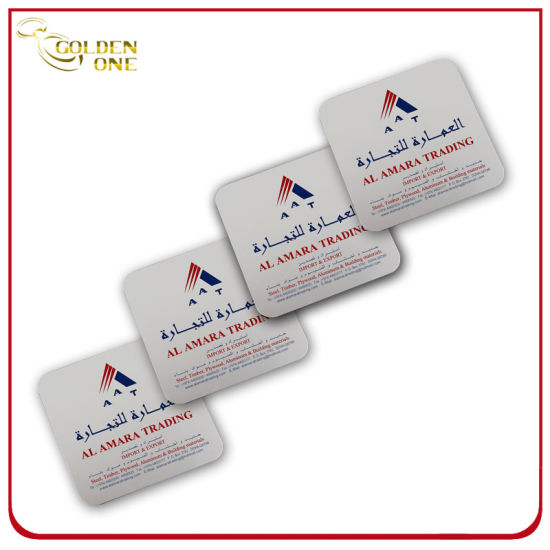 Personalized Screen Print Anodized Silver Square Aluminium Coaster