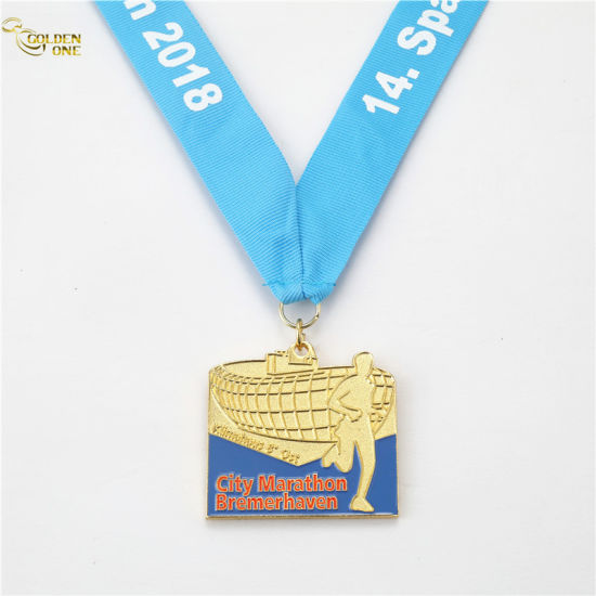 Custom Brass Stamped Running Medal for Charity