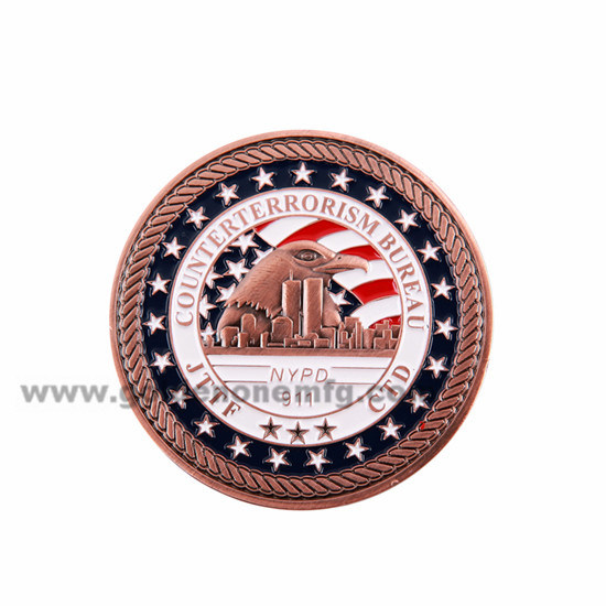 Customized Us Gold Plated Wave Edge Army Coin