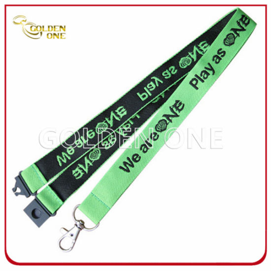 Supply Personalized Polyester Woven Lanyard with Metal Hook