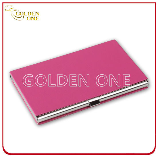 Luxury Design Crocodile Pattern Leather Card Case with Metal Frame