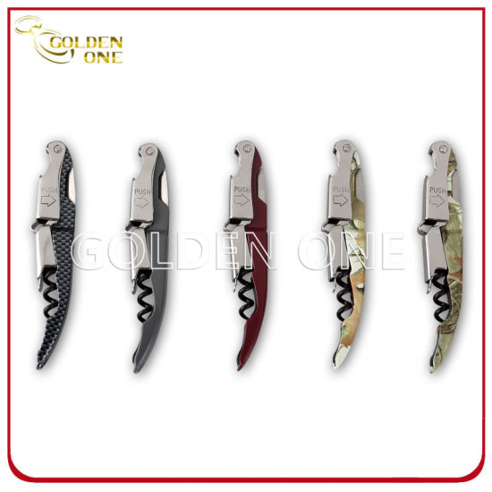 Printed Metal Wine Corkscrew with Multi-Color Handle