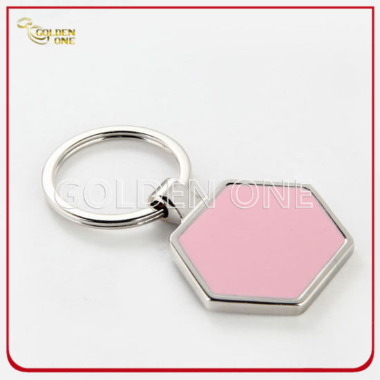 Promotion Gift Rectangle Printed Epoxy Metal Key Tag