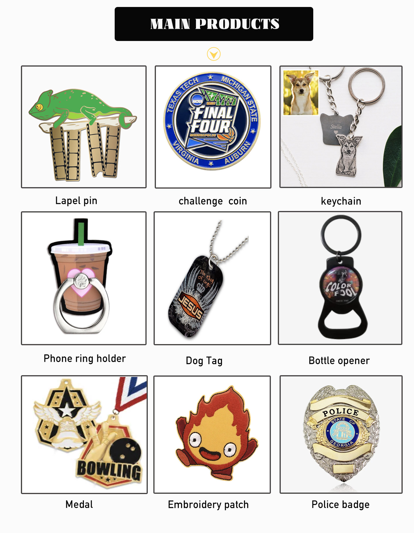 Customized Die Stamped Staples Name Tags Engraved Gold Plated Metal