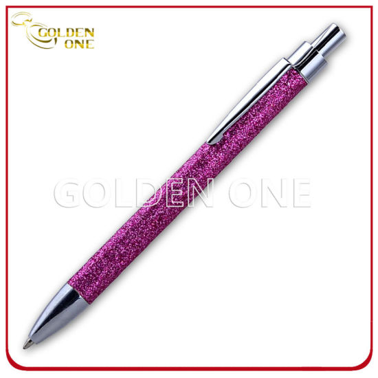 Customized Design Click Style Glitter Metal Ball Pen
