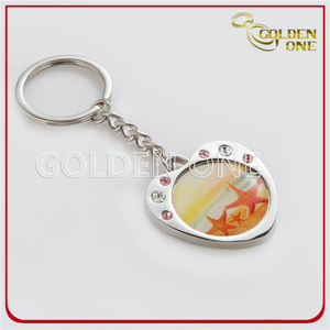Custom Nickle Plated Cmyk Printing Metal Keyring