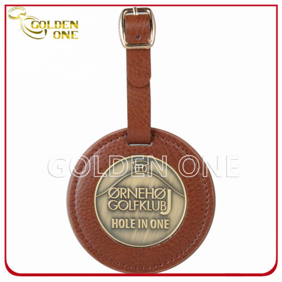 Promotional Gift Custom Genuine Leather Golf Bag Tag
