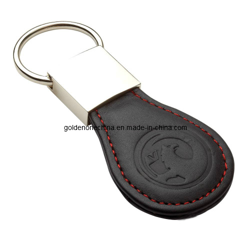 High Quality Promotional Black Color PU Leather Keyring