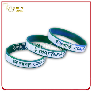 Lovely Design Silk Printed Finish Silicone Rubber Wristband