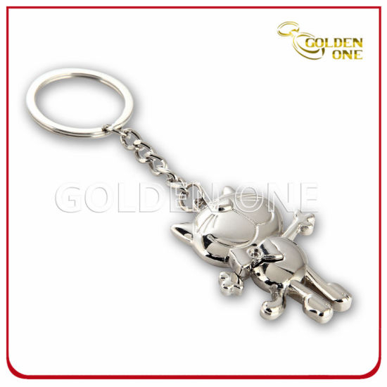 Fashion Design Shiny Nickel Plated Metal Promotion Keyring