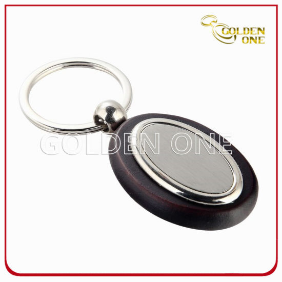 Factory Supply Wooden Keychain with Metal