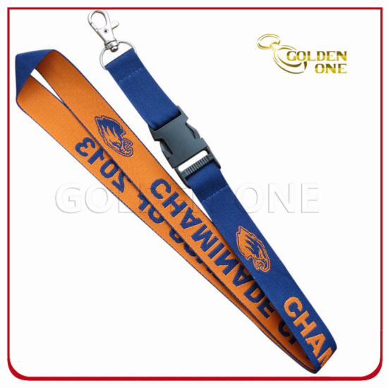 Supply Personalized Polyester Woven Lanyard with Metal Hook