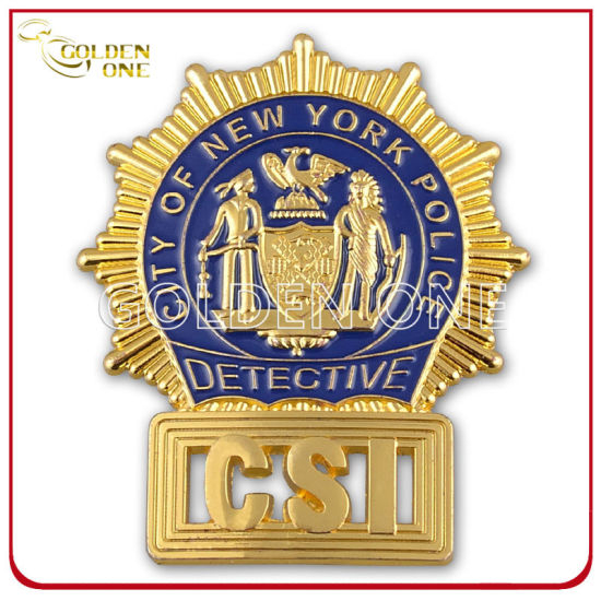 Custom Brass Stamped Gold Plated Metal Security cheap badges