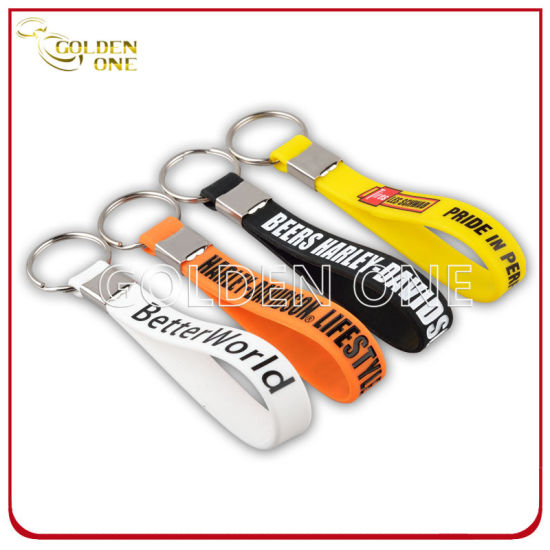 Custom Screen Printed Silicone Keychain