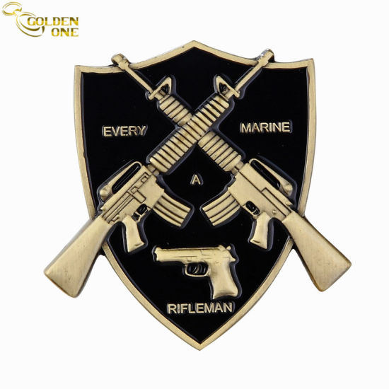 Promotional Gift Custom Design China Wholesale Souvenir Navy Military Metal Gold Plated Challenge Coin