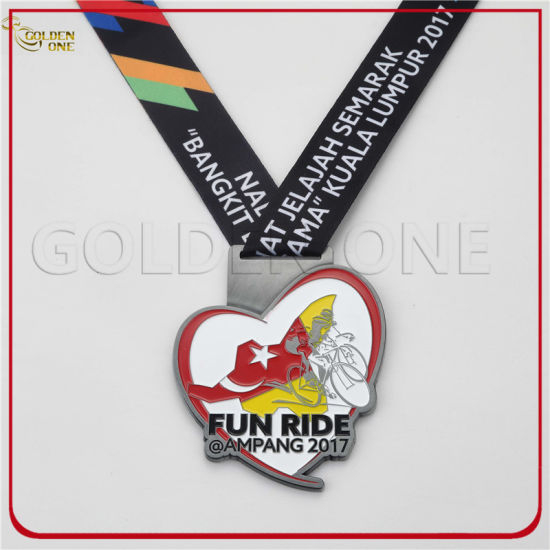 Custom Antique Silver Fun Riding Compition Sport Medal