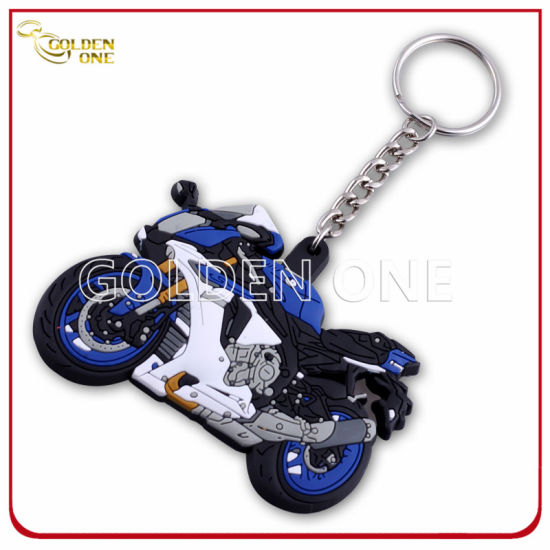 Fancy Style Embossed Printing Soft PVC Keychain with Mirror at Back
