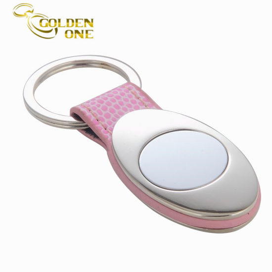 Custom Style Hot Stamped Brown PU Leather Key Tag