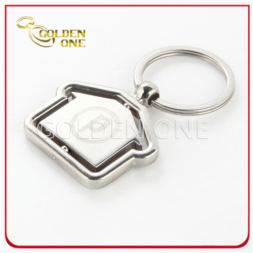 House Shape Spinning Metal Keychain