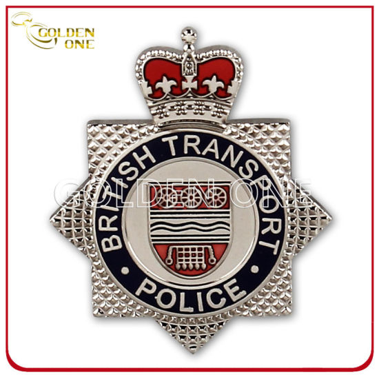 Customized Stamped Brass Soft Enamel Metal Police Badge