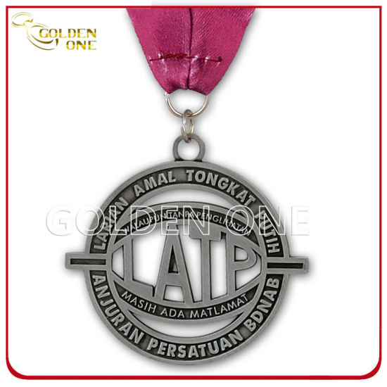 Custom Cut Out Antique Silver Finish Medallion