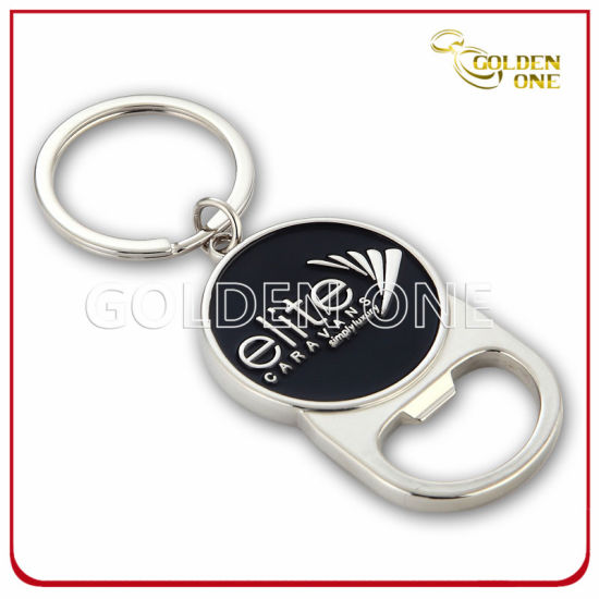 Metal Bottle Opener Keychain with Custom Soft Enamel Logo